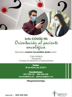 La Junta Local de la AECC de Malpartida de Cáceres comparte información contra el cáncer durante el Covid-19