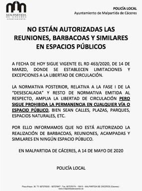 La Policía Local recuerda las normas de circulación para evitar barbacoas y acampadas en San Isidro