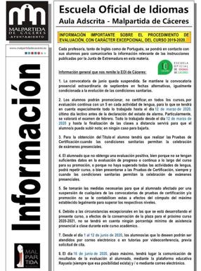 Se suspende la convocatoria de junio en la Escuela Oficial de Idiomas, manteniendo la presencial de septiembre