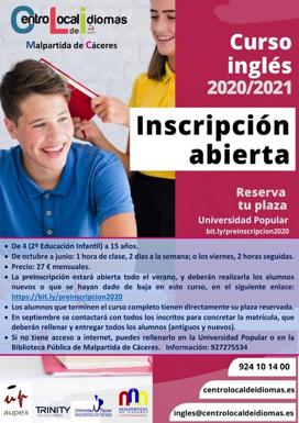 Abierto el plazo de preinscripción para el Centro Local de Idiomas