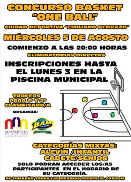 Inscripciones para el concurso de Basket 'One Ball' en la piscina municipal