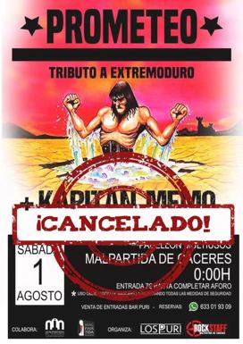 Cancelado el concierto de Prometeo y Kapitán Memo