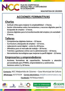 Acciones formativas del NCC de Malpartida de Cáceres