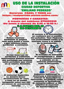 Normas para el uso de la Ciudad Deportiva 'Emiliano Pedrazo'