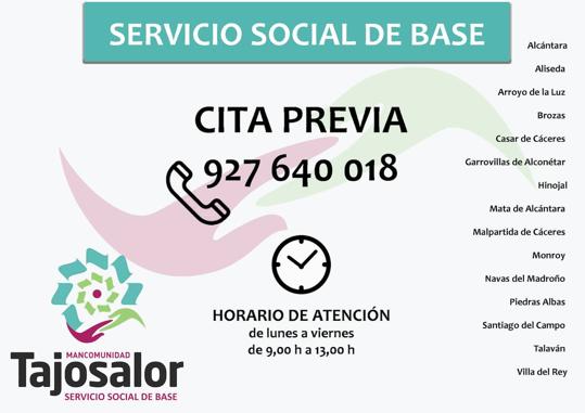 Los vecinos de la Mancomunidad Tajo Salor pueden pedir cita previa para el Servicio Social de Base