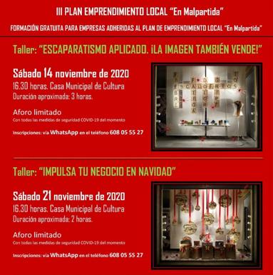 'Impulsa tu negocio en Navidad', segundo taller del III Plan de Emprendimiento Local 'En Malpartida'