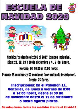 El Ayuntamiento abre el periodo de inscripción para la Escuela de Navidad 2020