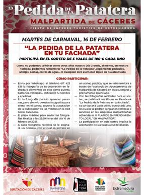La actividad 'La Pedida de la Patatera en tu Fachada' quiere vestir las calles de Malpartida de fiesta