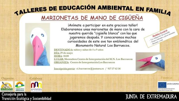 El C. I. Barruecos Monumento Natural organiza un taller de educación ambiental en familia