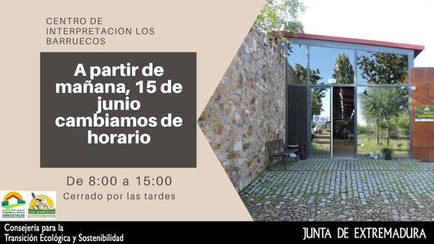 El Centro de Interpretación Monumento Natural Los Barruecos cambia su horario