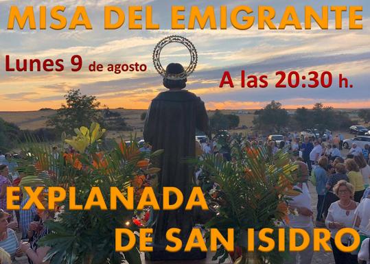 La Misa del Emigrante se celebrará en la explanada de San Isidro