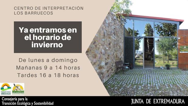 El Centro de Interpretación Barruecos Monumento Natural cambia al horario de invierno