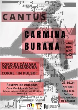 Llega a Malpartida de Cáceres el Coro de Cámara de Extremadura Coral 'In Pulso', con Carmina Burana