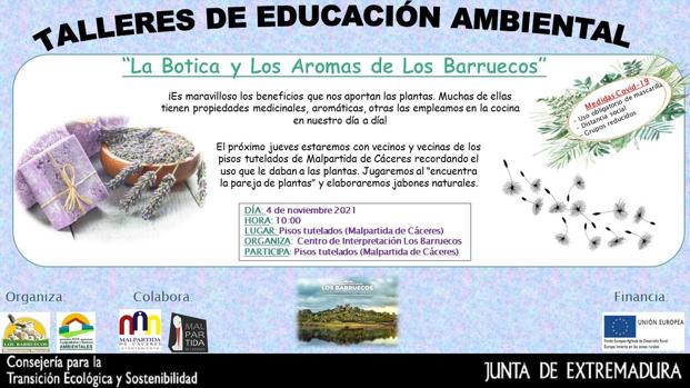 El Centro de Interpretación organiza el taller 'La botica y los aromas de Los Barruecos'