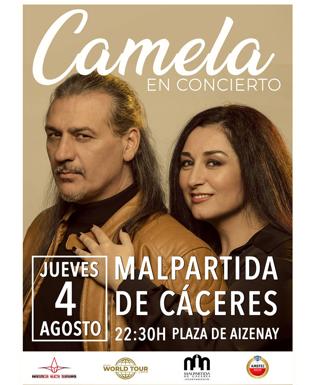 Camela actuará en agosto en Malpartida de Cáceres
