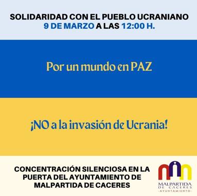 Malpartida de Cáceres se concentra en apoyo a Ucrania