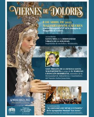 Los actos del Viernes de Dolores dan inicio a la Semana Santa malpartideña
