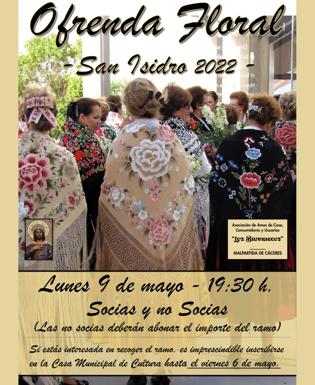 Las Amas de Casa 'Los Barruecos' organizan la Ofrenda Floral de San Isidro