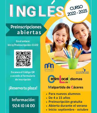 Abierto el periodo de preinscripciones para el Centro Local de Idiomas