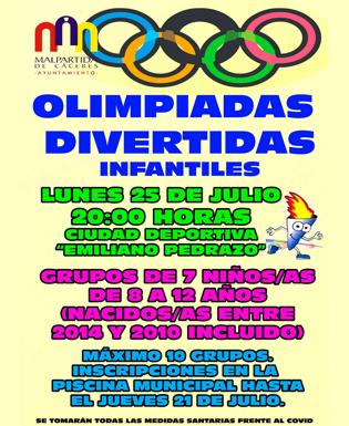 Vuelven las Olimpiadas Divertidas Infantiles de Malpartida de Cáceres
