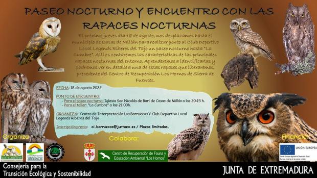 El Centro de Interpretación organiza un Paseo Nocturno y Encuentro con las Rapaces