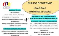Abiertas las inscripciones en los Cursos Deportivos 2022-2023 de Malpartida de Cáceres