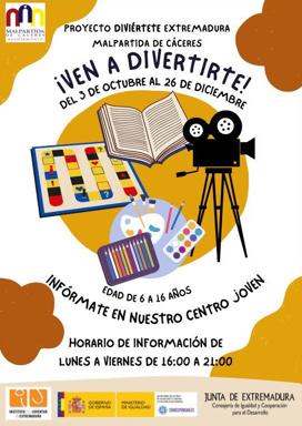 El proyecto 'Diviértete Extremadura Malpartida de Cáceres' llega para dinamizar las tardes fines de semana de los menores