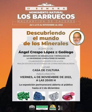 El geólogo Ángel Crespo imparte una charla sobre los minerales en la Casa de Cultura