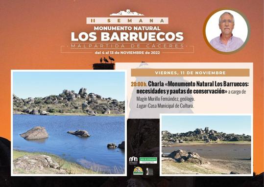 El geólogo Magín Murillo imparte una charla sobre las necesidades y pautas de conservación de Los Barruecos