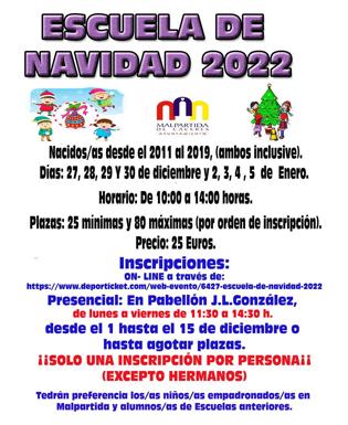 Vuelve la Escuela de Navidad de Malpartida de Cáceres