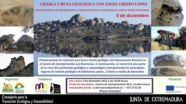 El geólogo Ángel Crespo ofrece una charla sobre la geología de Los Barruecos