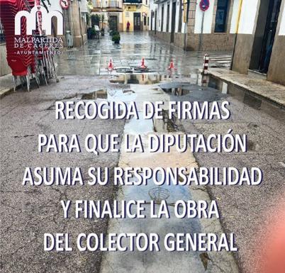 Comienza la recogida de firmas para pedir la finalización de la obra del colector general