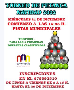 Vuelve el Torneo de Petanca de Navidad de Malpartida de Cáceres