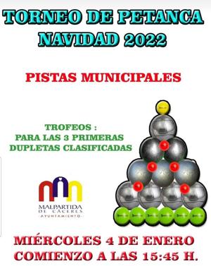 Esta tarde se celebra el Torneo de Petanca de Navidad