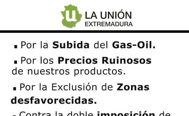 La Unión convoca una tractorada en Feval para pedir medidas contra la «ruina del sector»
