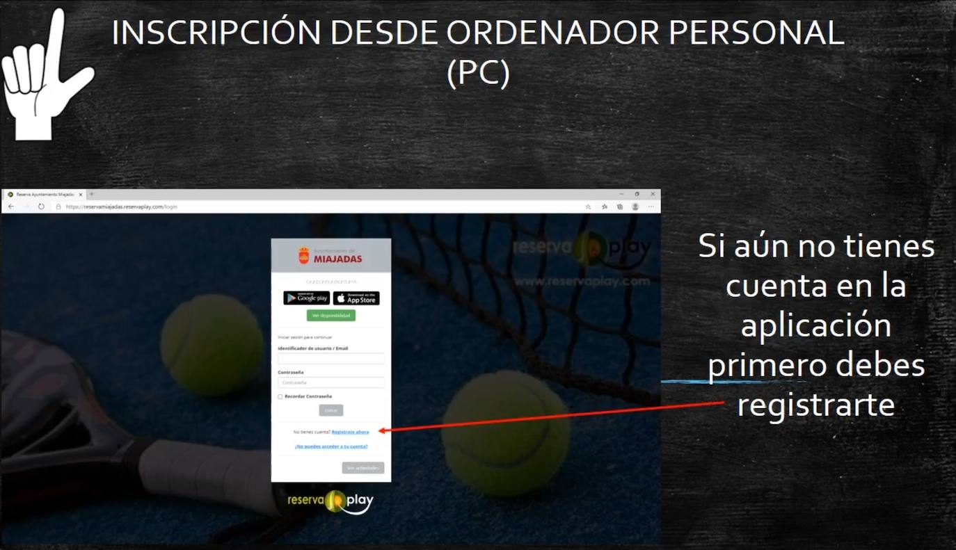 El Área de Deportes ofrece tutoriales para utilizar el nuevo formato de inscripciones 'Reserva Play'