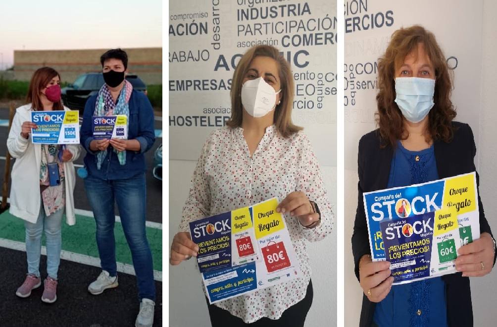 Las ganadoras de los cheques de la campaña del stock recogen sus premios
