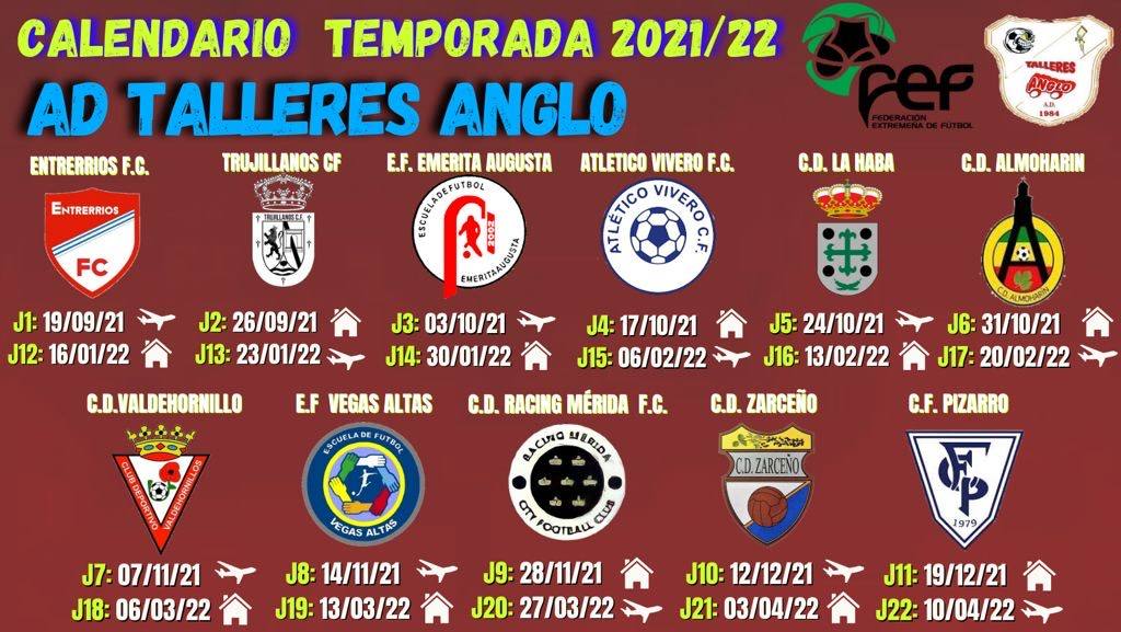 El calendario del grupo 3 del Talleres Anglo en 2ª Extremeña se modifica tras el abandono del Alcuéscar