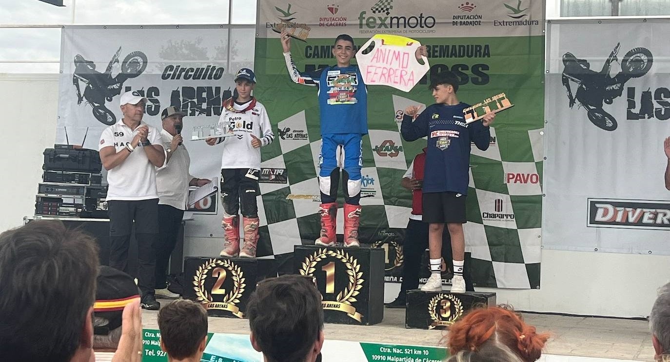 Victoria de Samuel Tapia en la carrera del Campeonato Extremeño Mx85 en Malpartida de Cáceres
