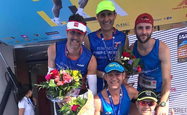 Runners de Monesterio apoyan la lucha contra la leucemia en el Zurich Maratón de Sevillla