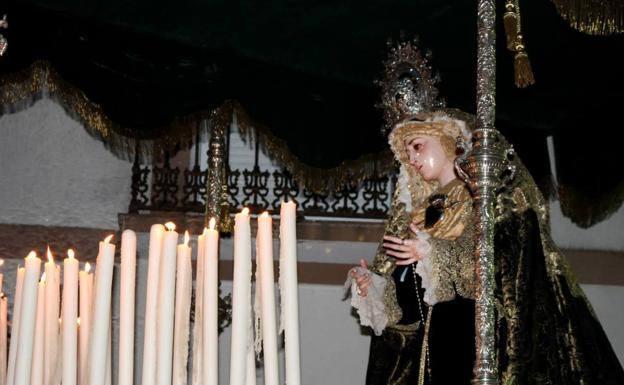 Imagen de la Virgen de los Dolores de Monesterio, que procesionará esta noche por las calles de la localidad 