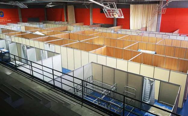 El pabellón Antonio Jara se transforma en un albergue para los JEDES