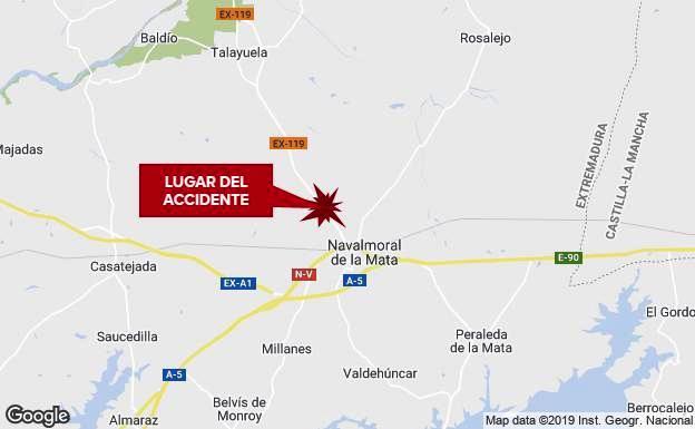 Herida grave una joven de 22 años tras una salida de vía en la carretera de Talayuela