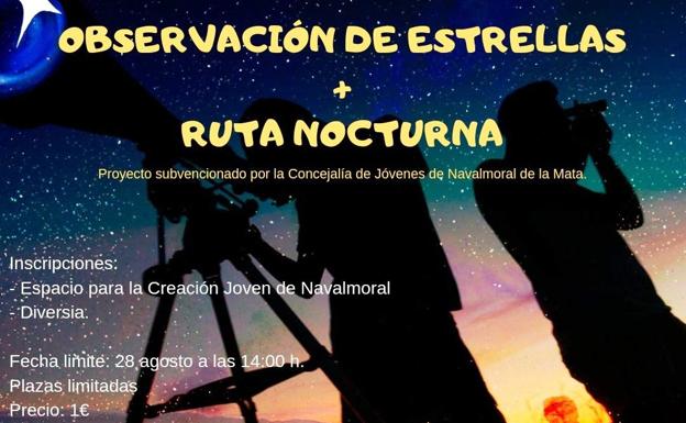 El miércoles se cierra la inscripción para participar en la ruta nocturna con observación de estrellas