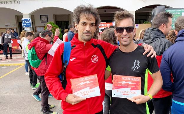 Juan Carlos Alonso y Alberto Masa, podio en veteranos en la III Transerena disputada en Castuera