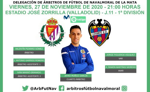 El colegiado moralo Jayro Muñoz García debuta en 1ª División como cuarto árbitro