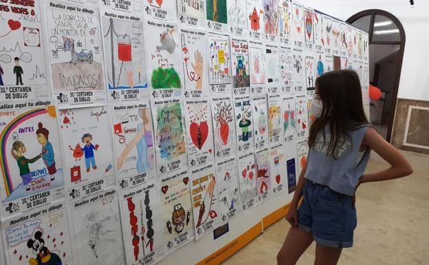 La Hermandad de Donantes expone los mejores trabajos del certamen de dibujo alusivo a la donación