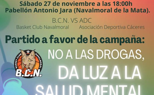 Baloncesto a favor de la campaña 'No a las drogas, da luz a la salud mental'