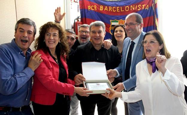 Joan Laporta se da un baño de masas en Navalmoral