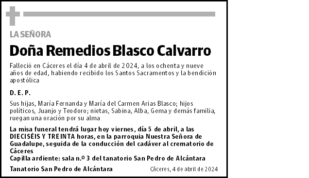 Remedios Blasco Calvarro